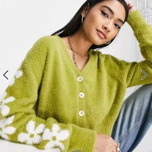 Levi's audrey cozy cardigan in green NWOT